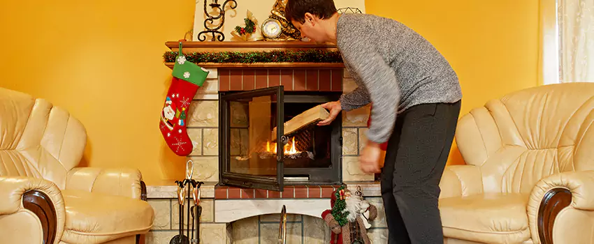 Rusted Metal Fireplace Restoration in Salisbury, North Carolina